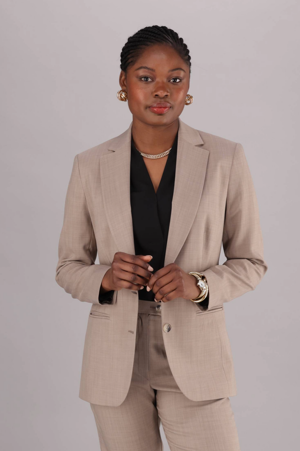 Womens classic blazer in tan available to shop from ImNow.