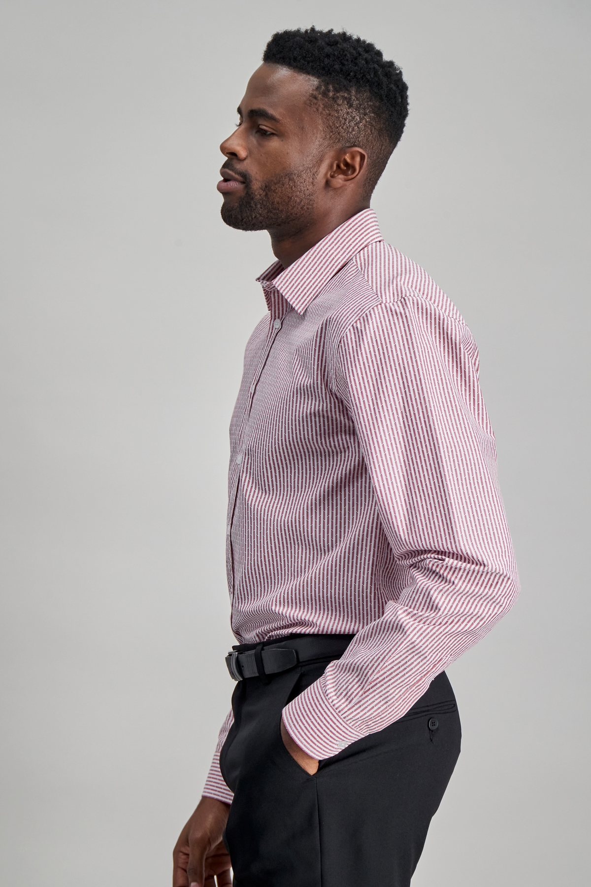 Red striped long sleeve formal shirt for men , shop online at ImNow.