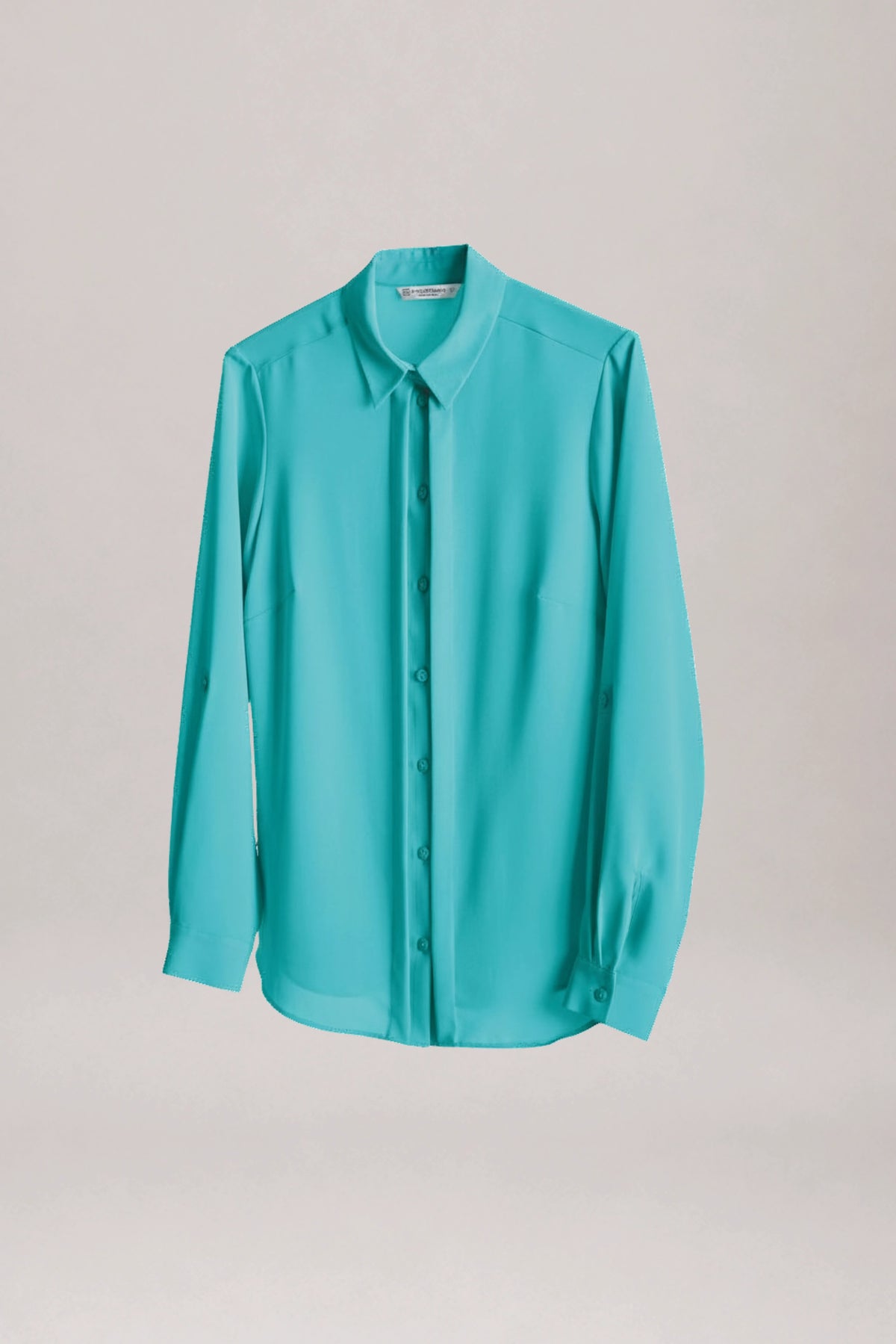 Women's ImNow Long Sleeve Collar Shirt in Teal.