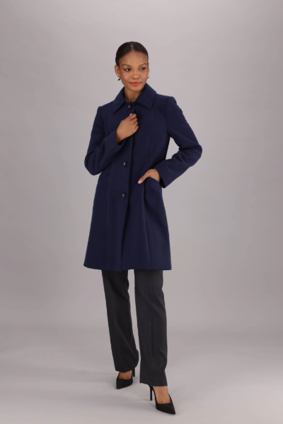 Classic Women's Winter Coat made from Melton with Front Buttons that reach the Collar available from ImNow. 