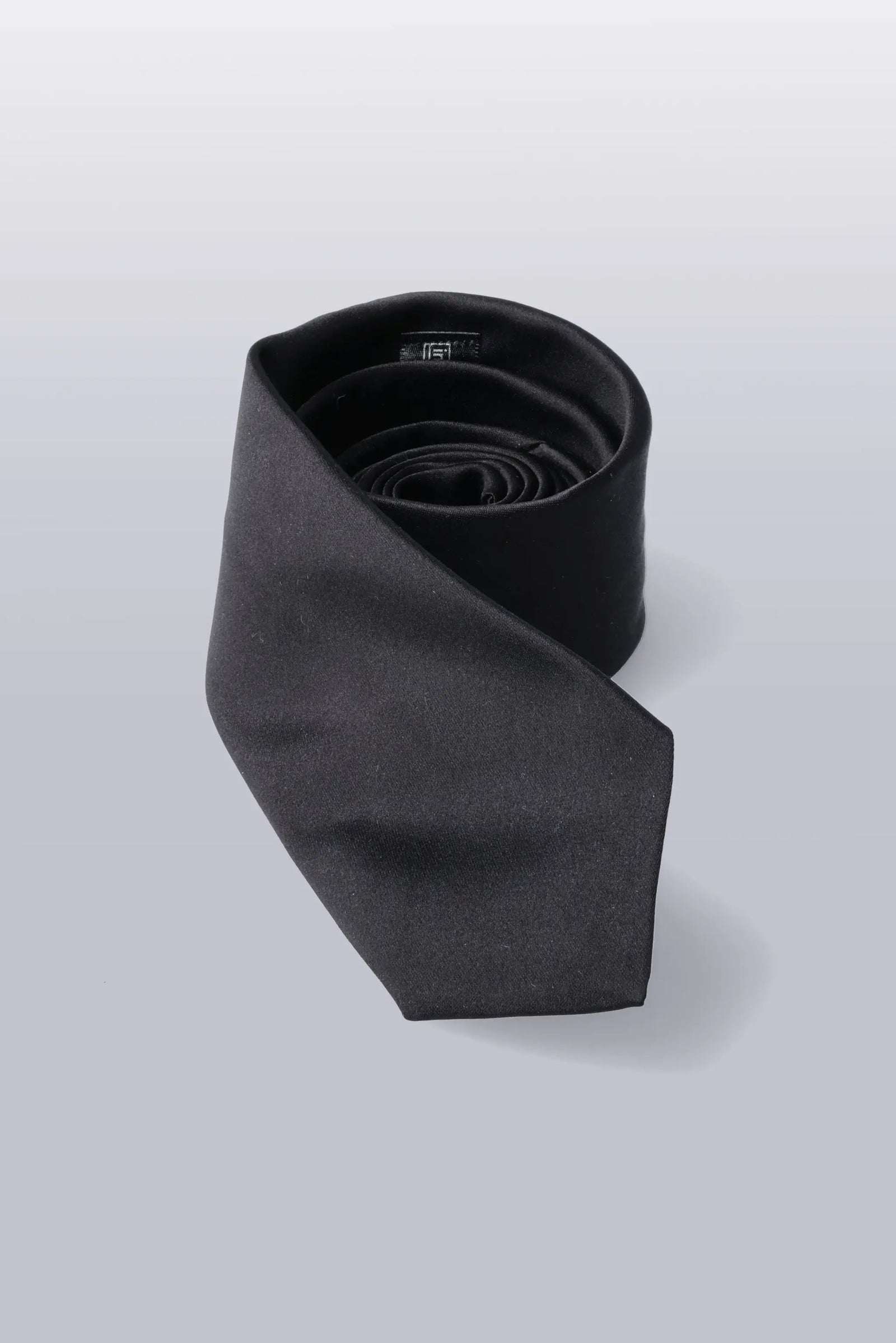 Mens black satin, slim corporate tie from ImNow.