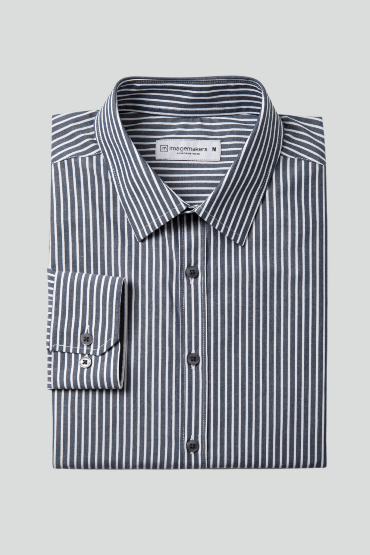 Men's formal black striped shirt in long sleeve by ImNow.