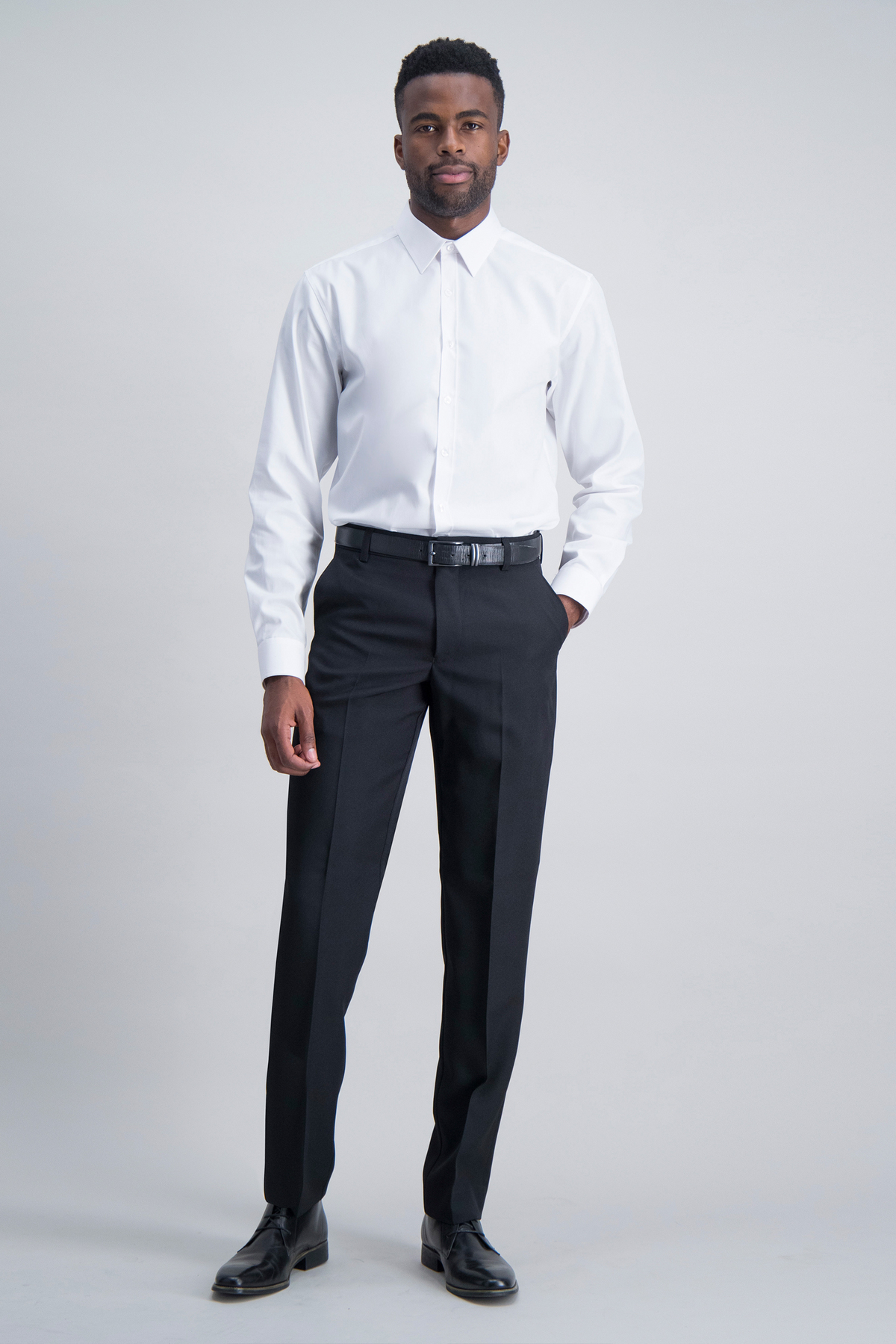 White , long sleeve dress shirt for men by ImNow.