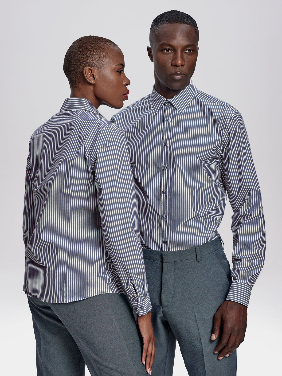 Formal shirt for men in black striped design by imNow.