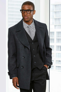 Peter double breasted melton coat - charcoal - Imagemakers (Pty