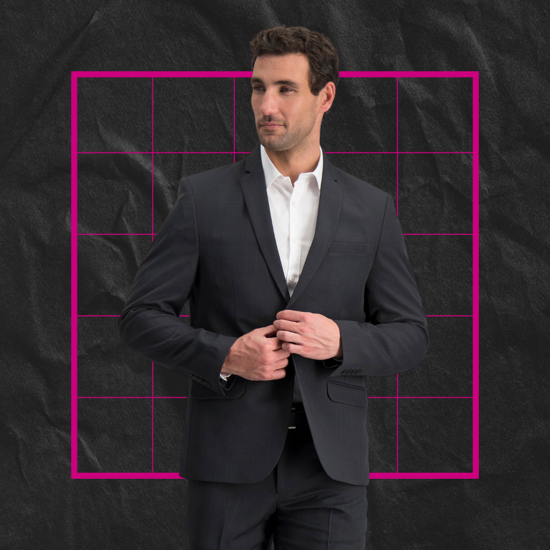 Tailored Mens Formal Suit with White Shirt from ImNow in Charcoal is perfect for Office to Functions.  