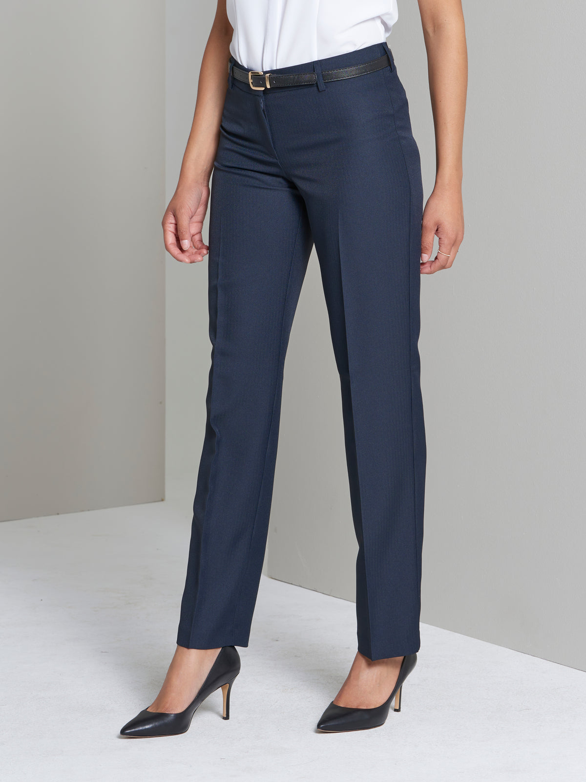 Christine women's mid rise straight leg work pants in Greek Navy – ImNow clearance
