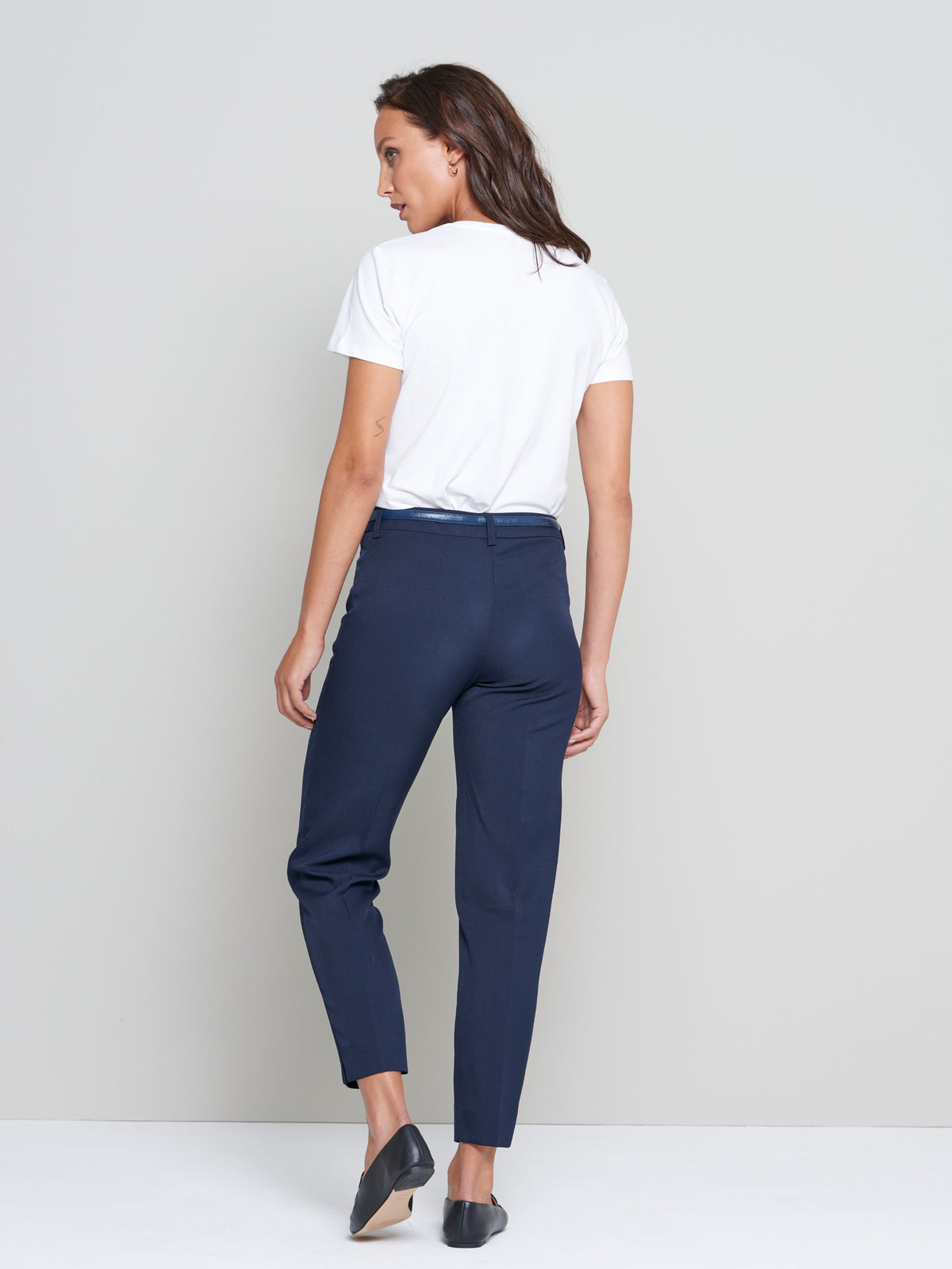 Gabriela women's cropped cigarette work pants in Greek Navy – Imagemakers Online Store Sale