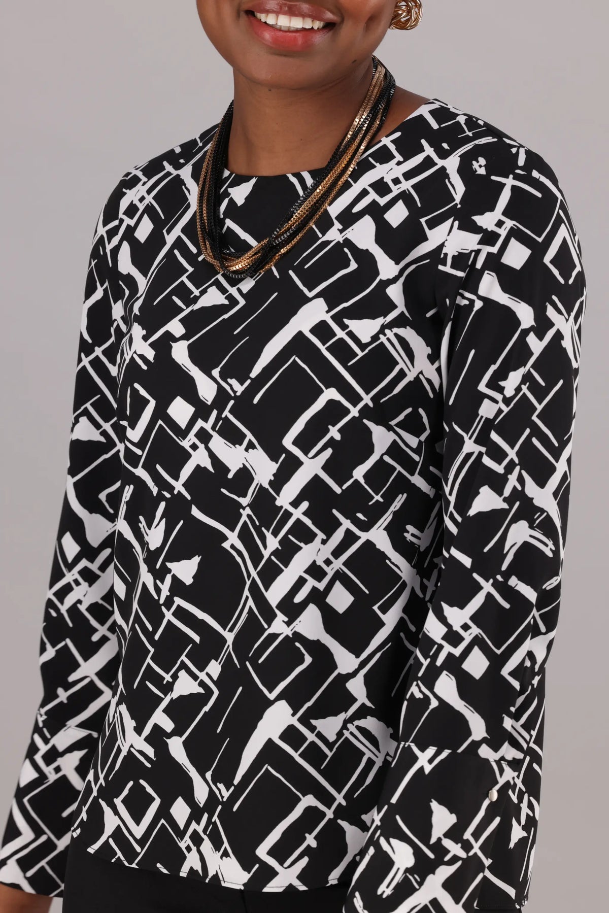 High low long sleeve top for professional women by ImNow.