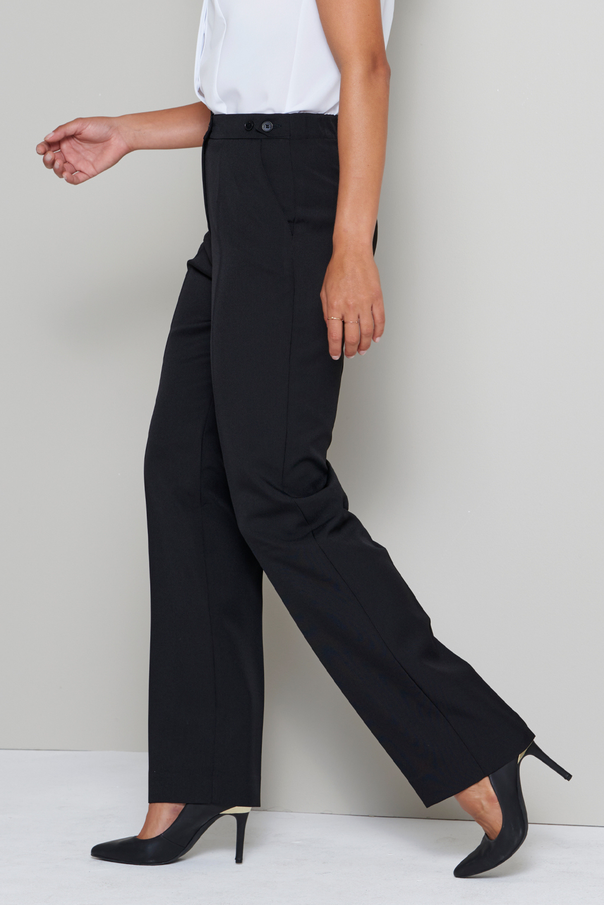 Helga women's high rise work pants in Liquorice – Imagemakers Online Store Sale