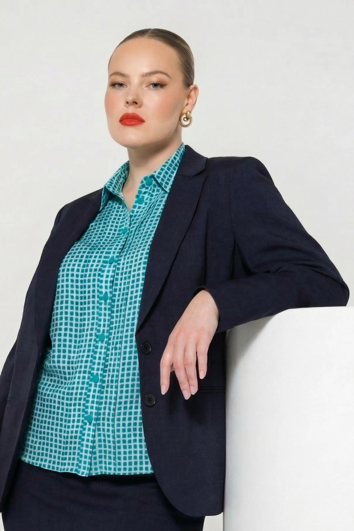 Kim short-sleeved shirt - geometric print