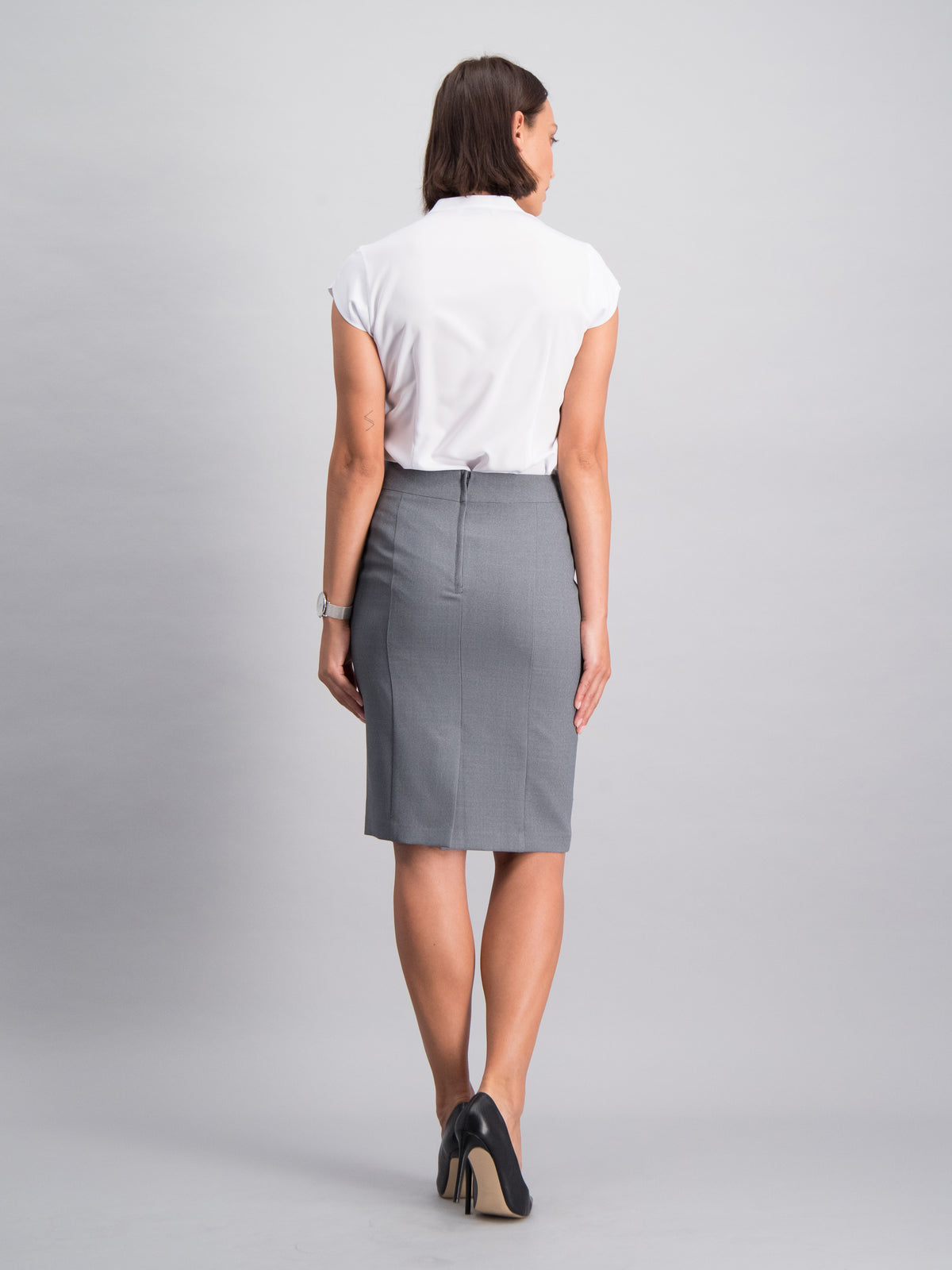 Sizani knee length skirt - light grey
