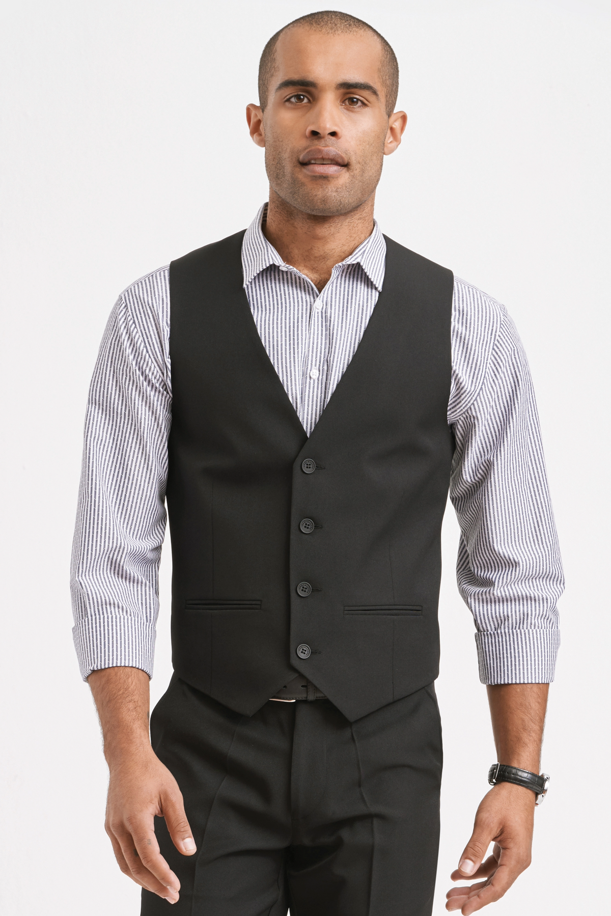 Jacob regular fit waistcoat  - black