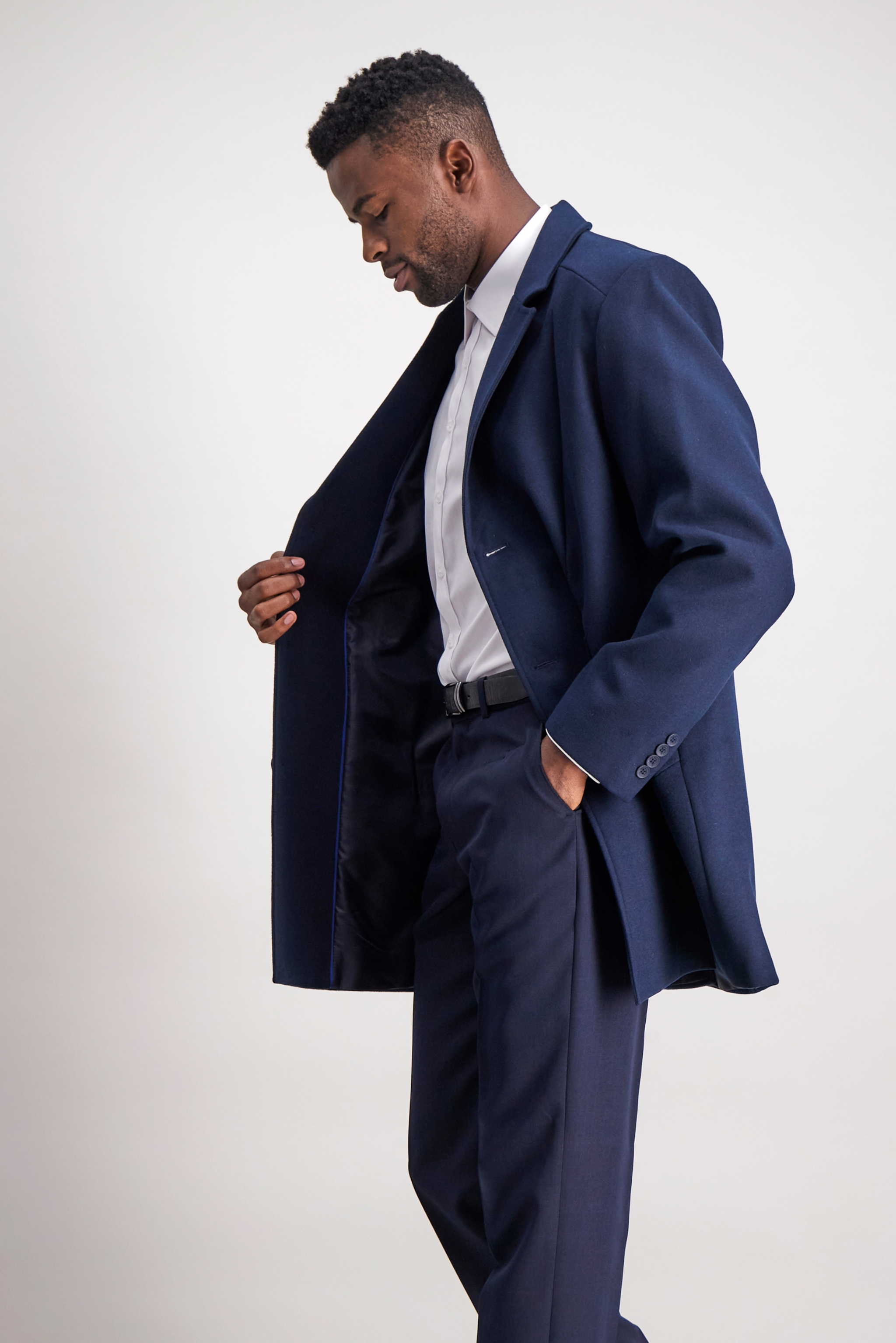ジャケット・アウター call 2021aw over melton coat navy 21AW ANAYI Wool Melton Short Coat Zip-up Coat Size 36 Navy