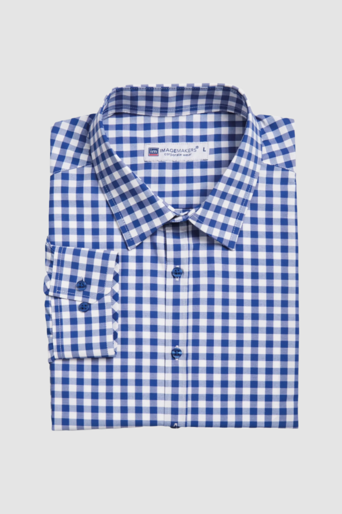 Dean regular fit cotton shirt - blue gingham