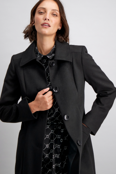 Women's Black Melton Coat - Bash.com