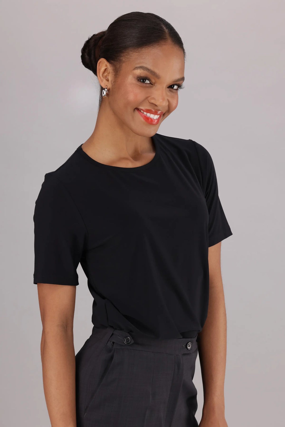 Lydia basic soft tee - black knit
