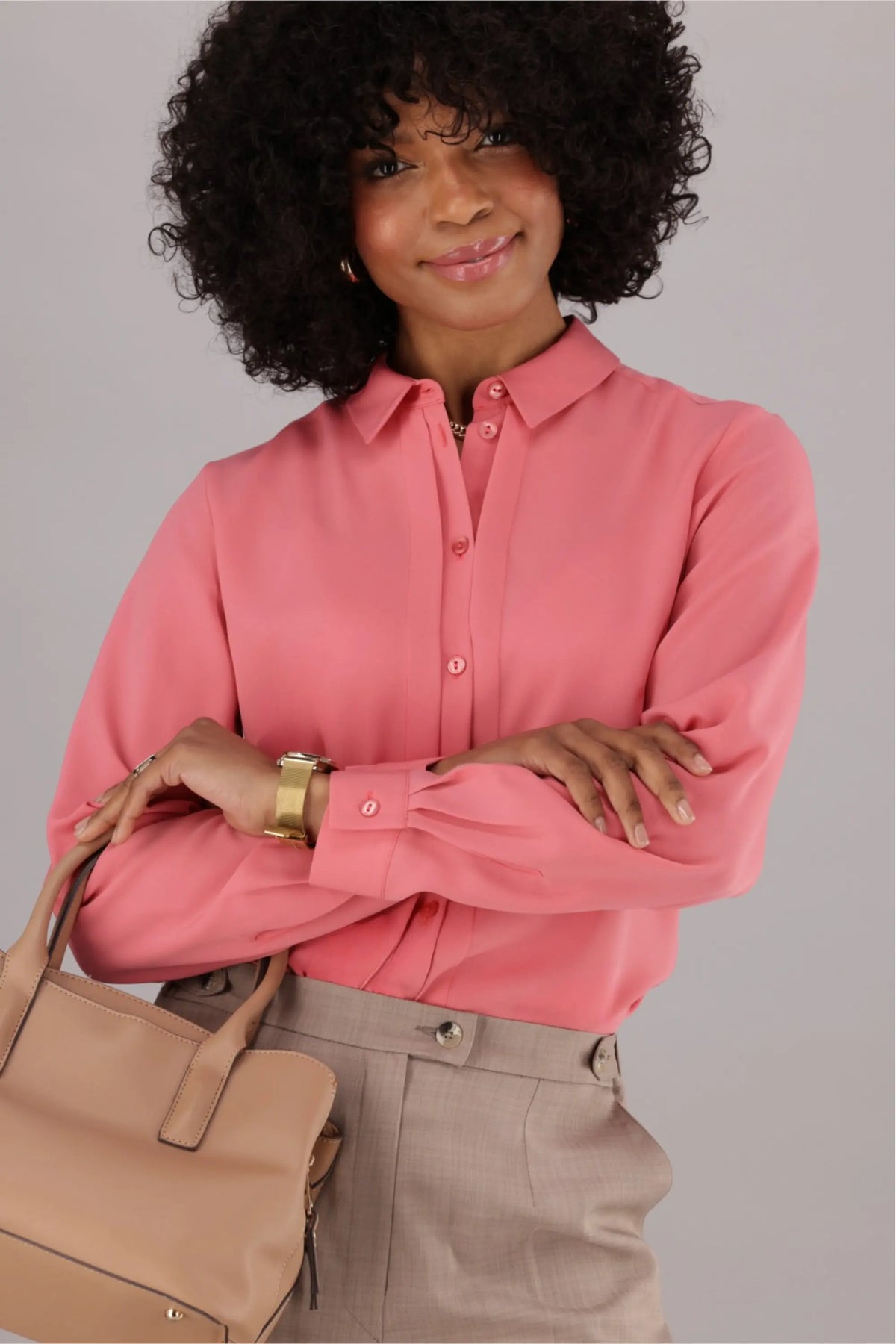 Fitted Long Sleeve Shirt - Orange