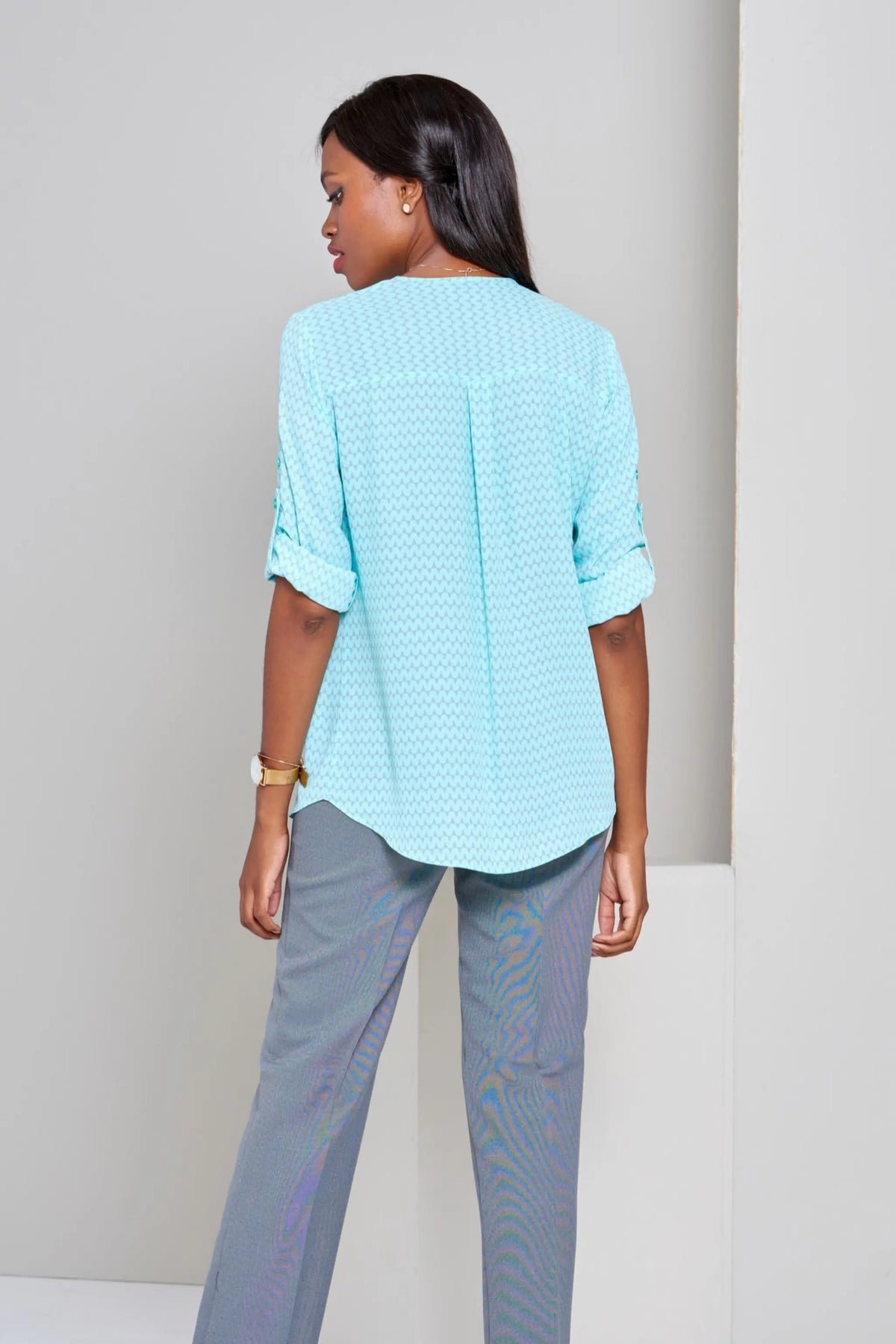 Evelyn women's pocket work blouse in Palm – Imagemakers Online Store Sale