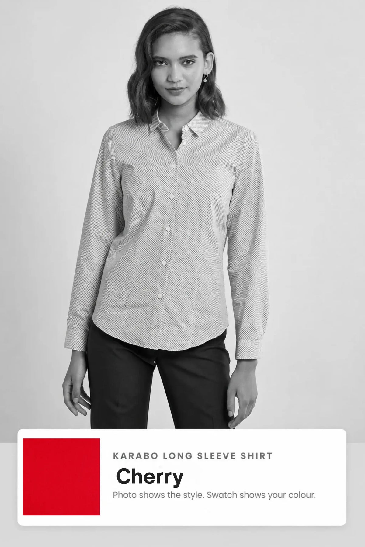 Karabo women's long sleeve cotton work shirt in Cherry – Imagemakers Online Store Sale