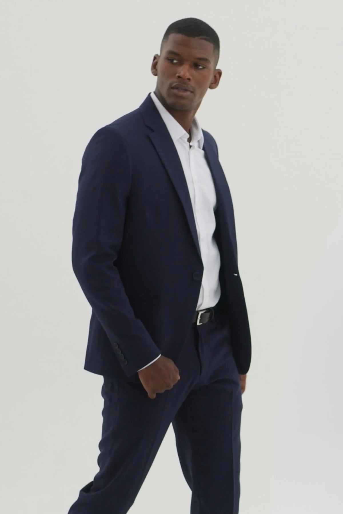 Regular Fit Stretch Blazer - Navy