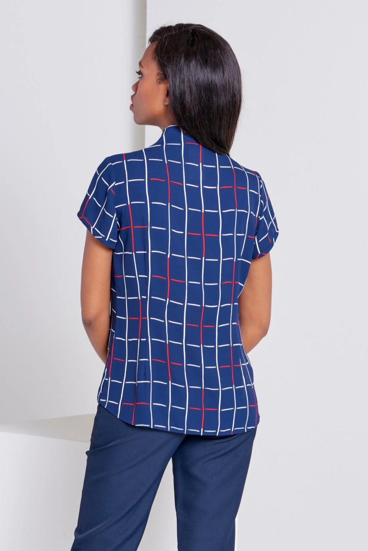 Carrie women's short sleeve work blouse in District – ImNow clearance