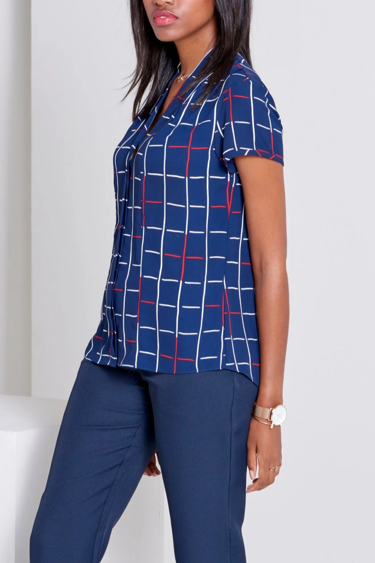 Amelia women's shawl collar work blouse in District – Imagemakers Online Store Sale