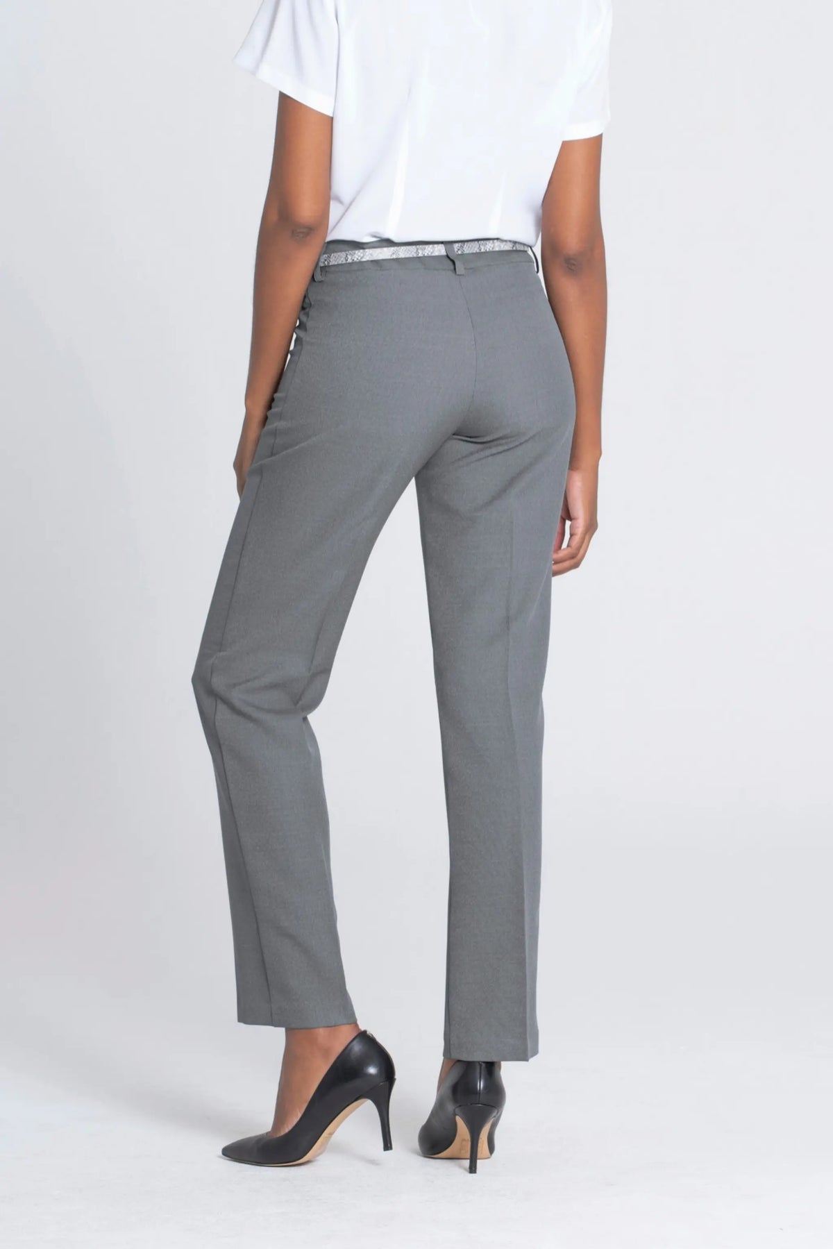 Christine women's mid rise straight leg work pants in Silver – ImNow clearance