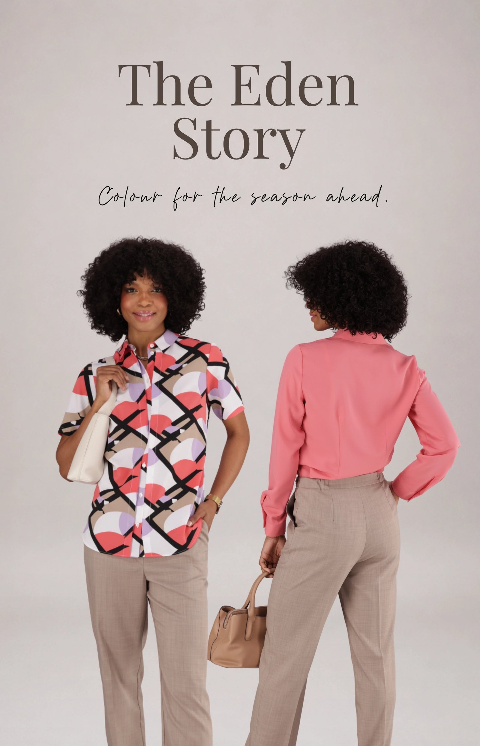 Shop Women's Blouses for Work from ImNow paired with neutral suiting.