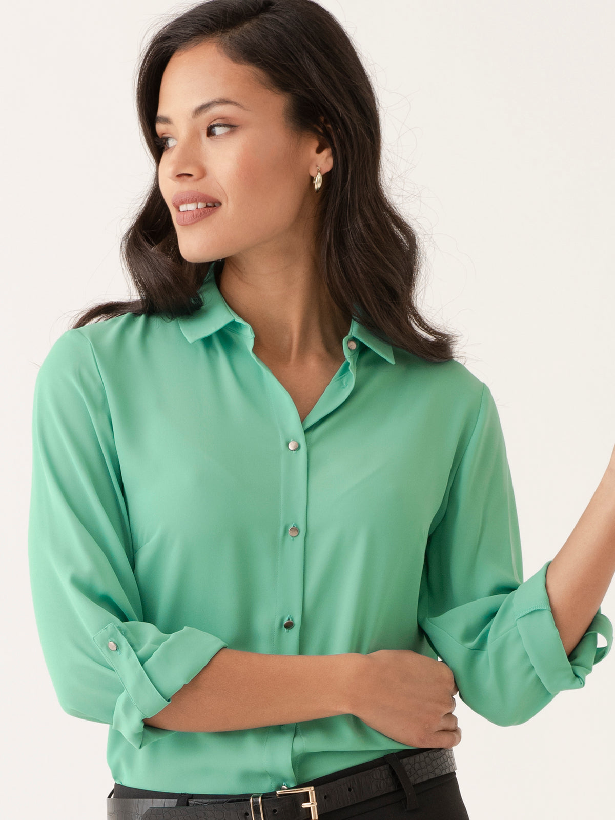 Cathy classic buttoned shirt - light green