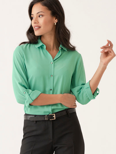 Cathy classic buttoned shirt - light green