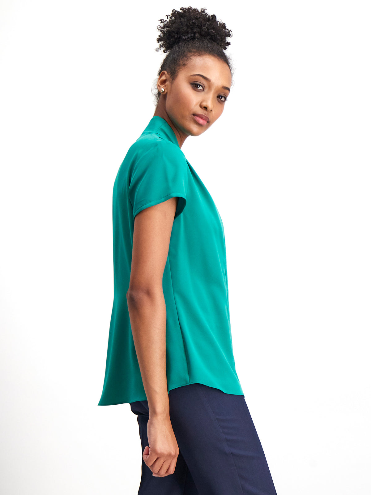 Amelia pleated blouse - green