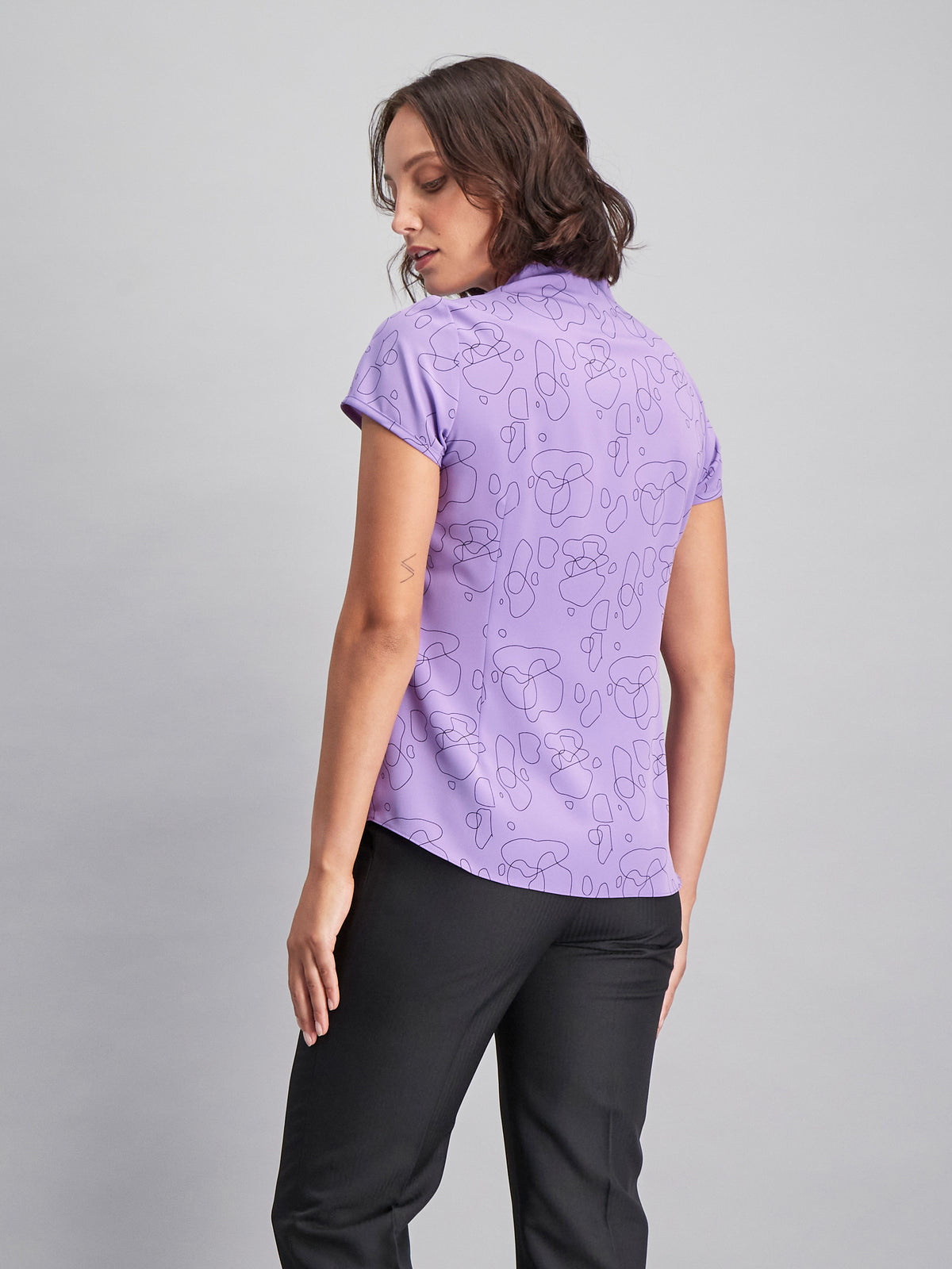 Amelia pleated blouse - purple print