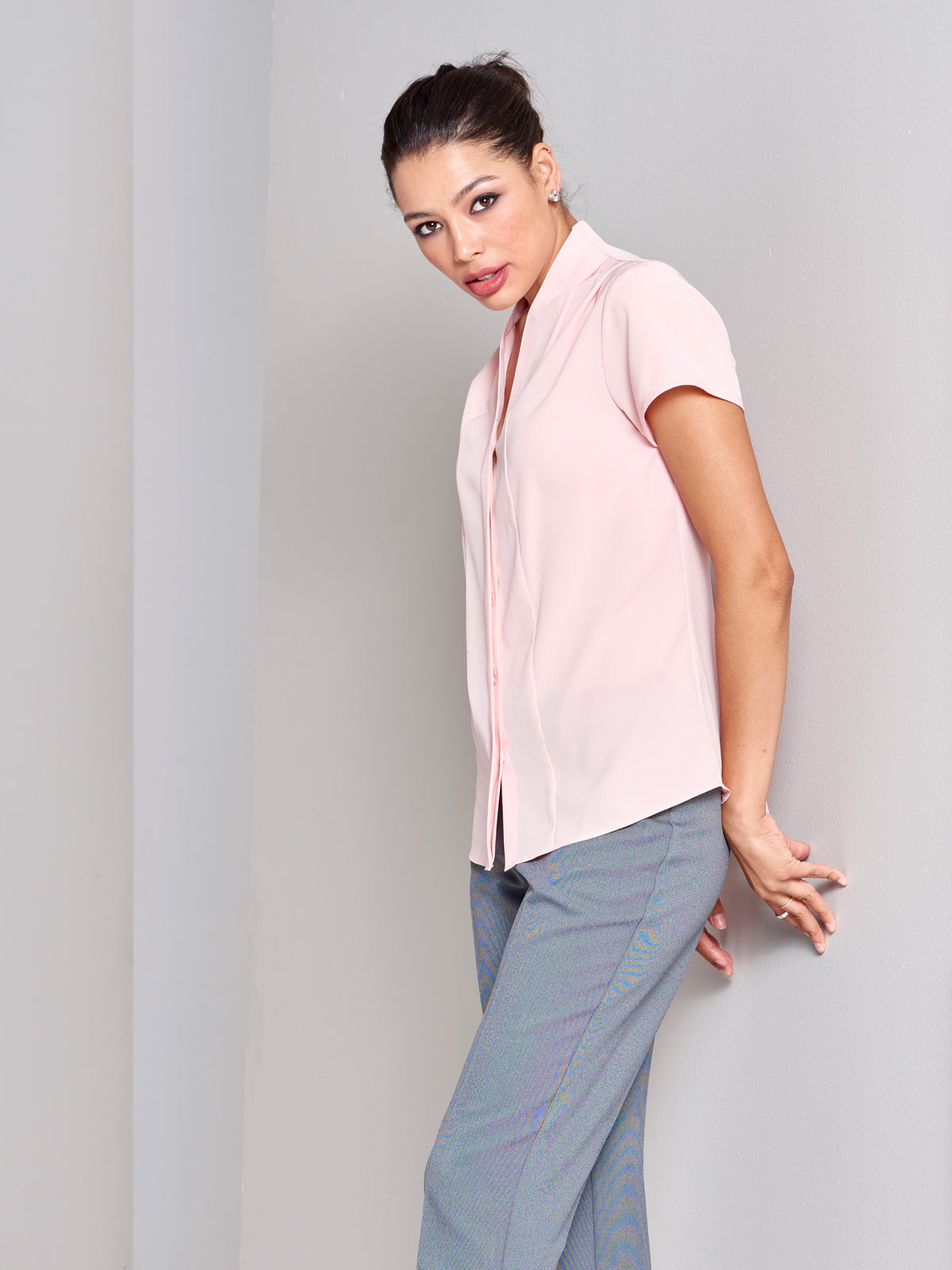 Amelia pleated blouse -pink
