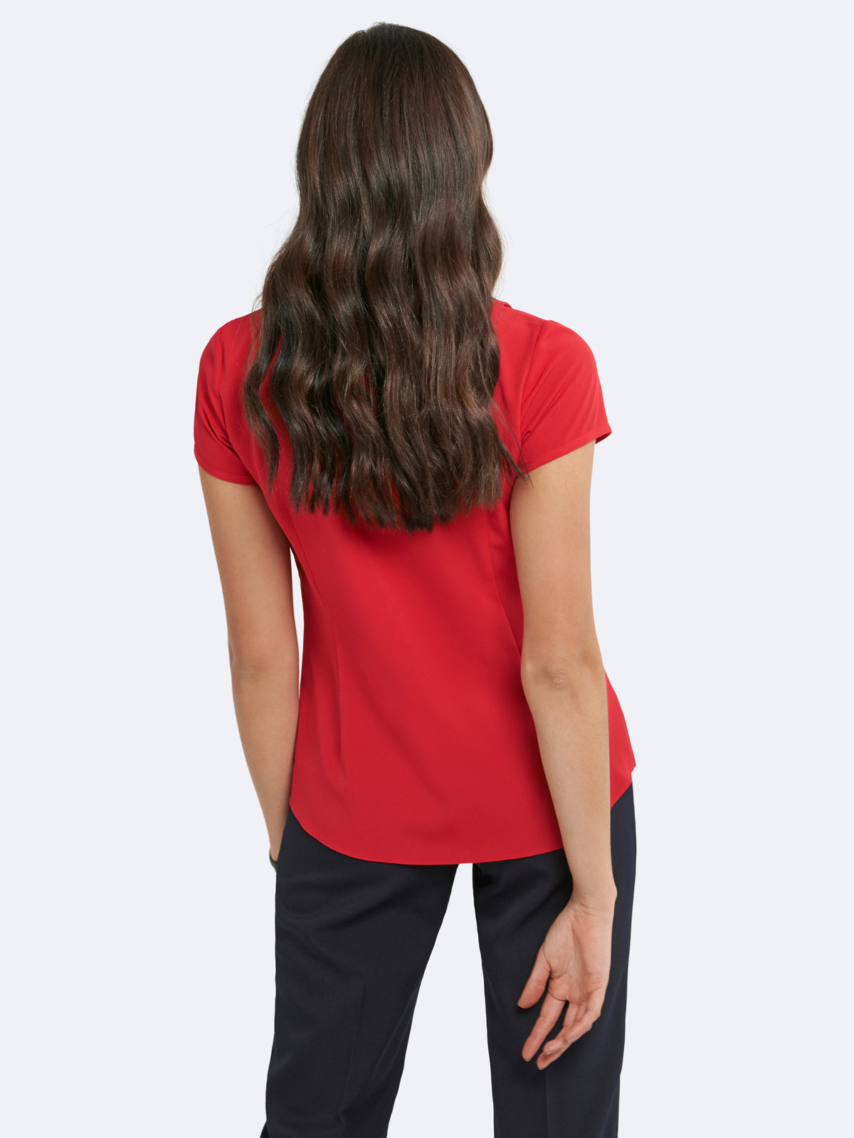 Amelia pleated blouse - red