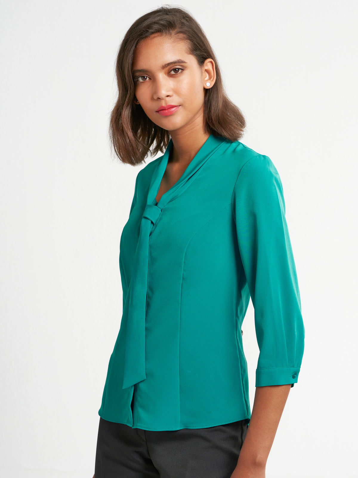 Carmen Tie-neck blouse - green