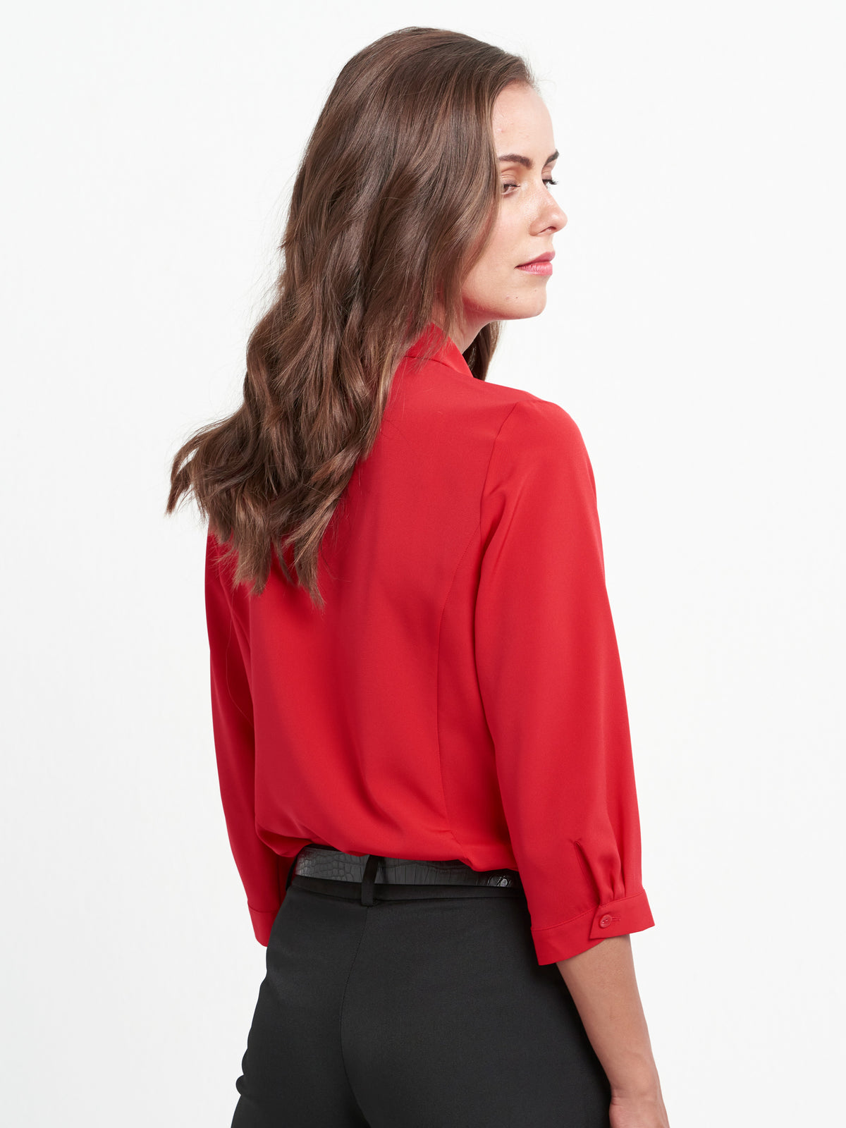 Carmen Tie-neck blouse - red