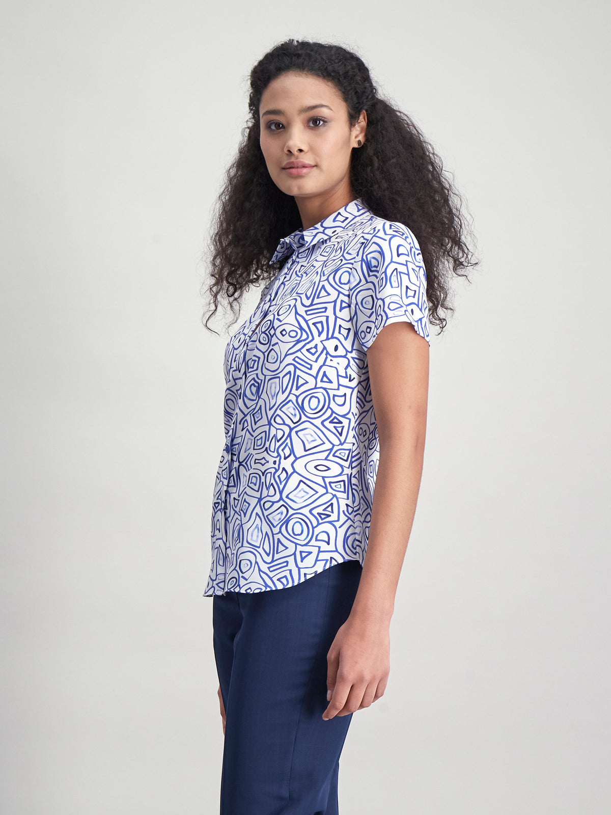 Carrie classic buttoned shirt - blue /wht