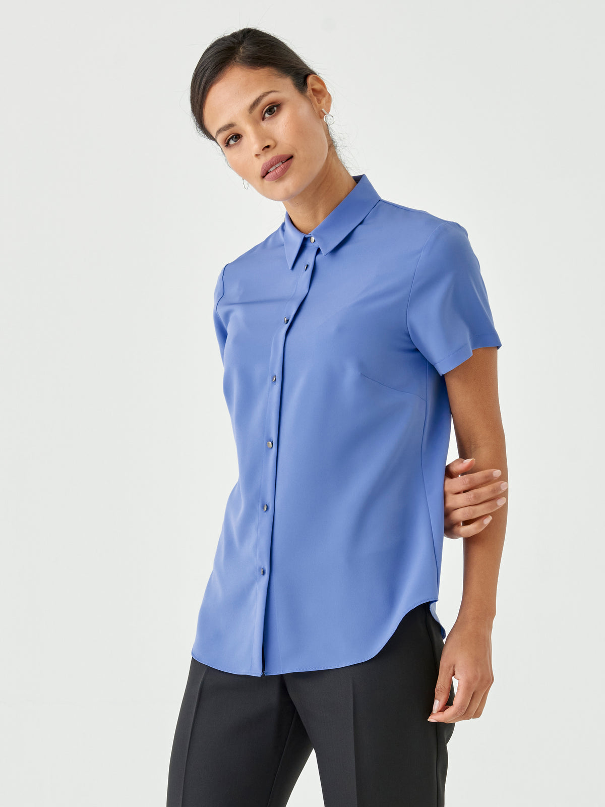 Carrie classic buttoned shirt - blue