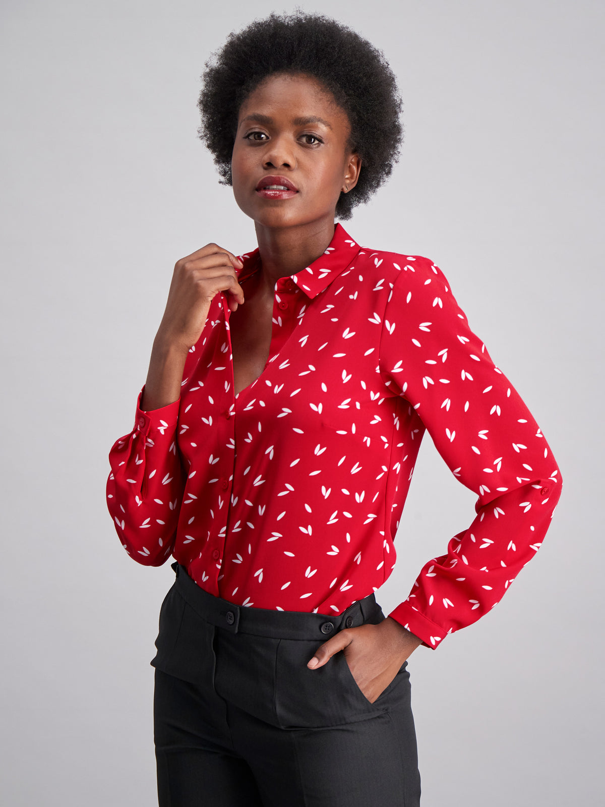 Cathy classic buttoned shirt - red print