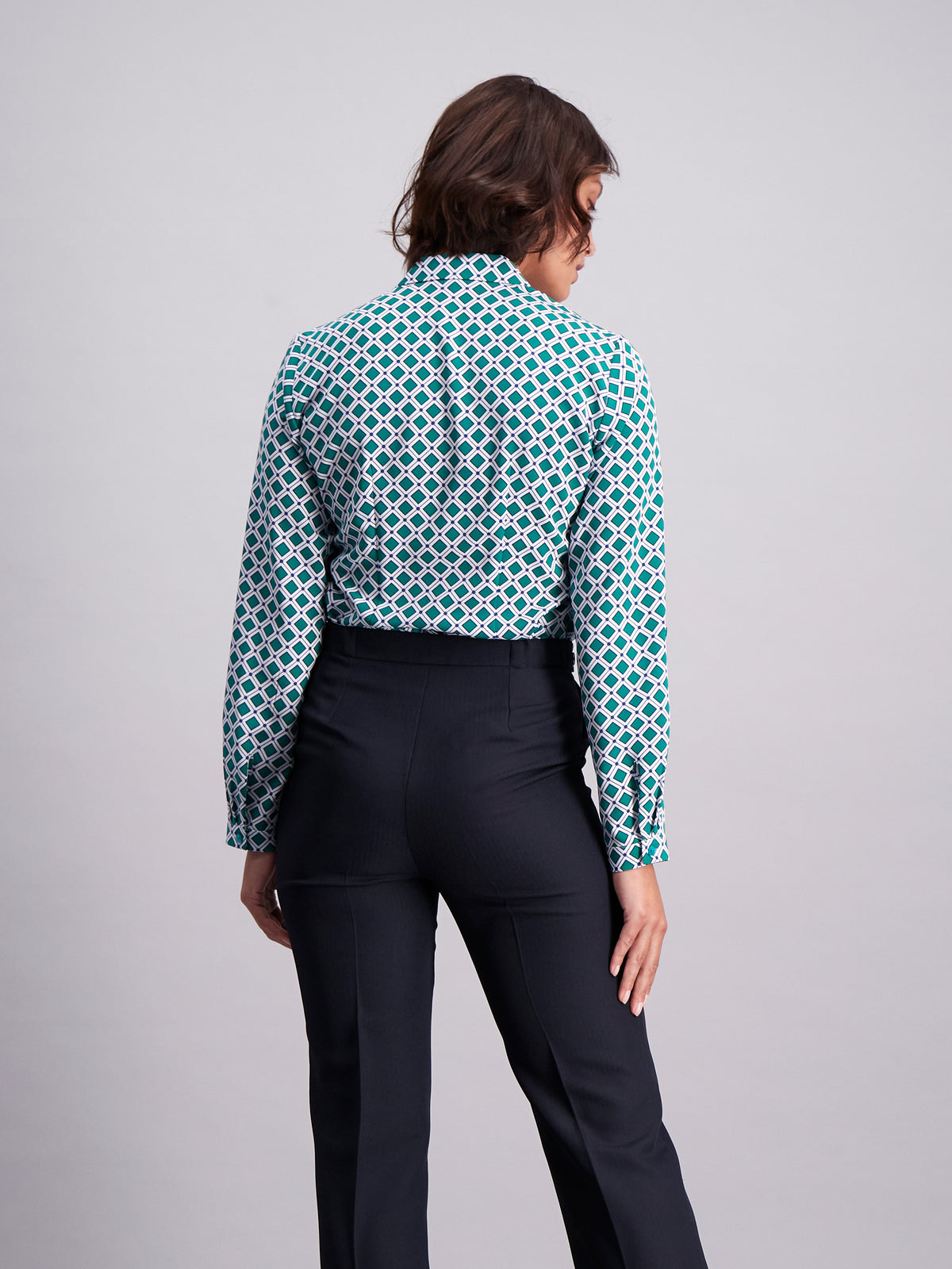 Cathy classic buttoned shirt - green print