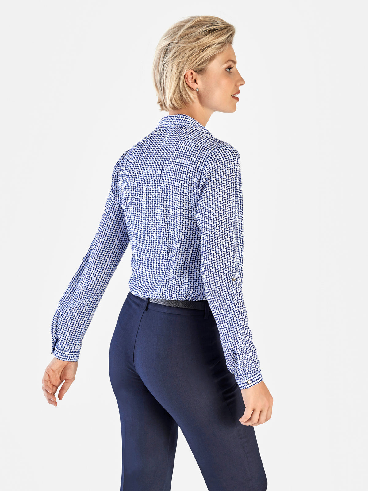 Cathy classic buttoned shirt - blue print