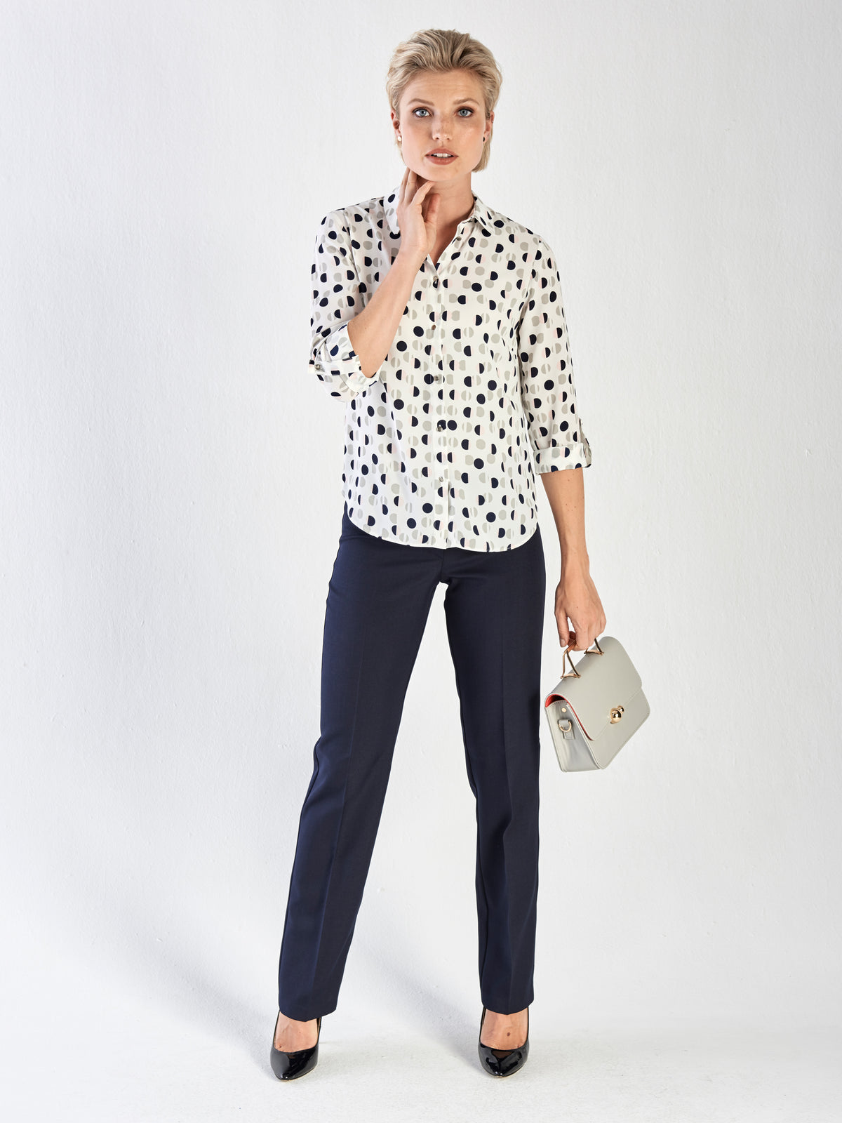 Cathy classic buttoned shirt - white print