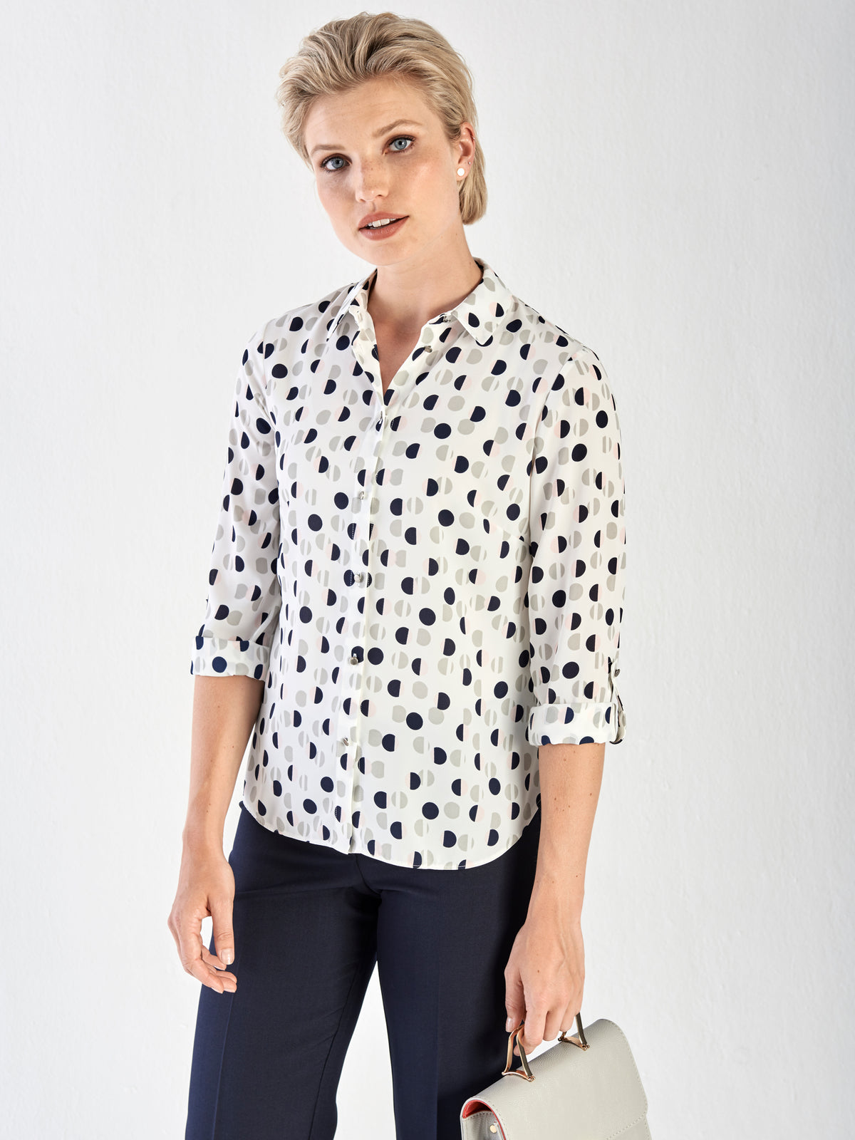 Cathy classic buttoned shirt - white print