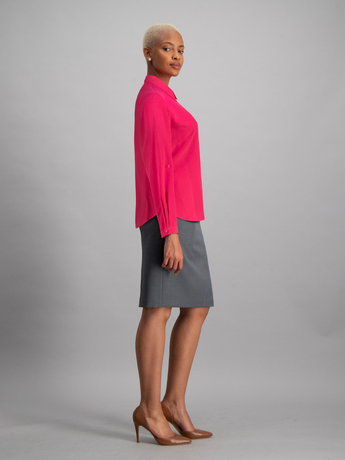 Cathy classic buttoned shirt -pink