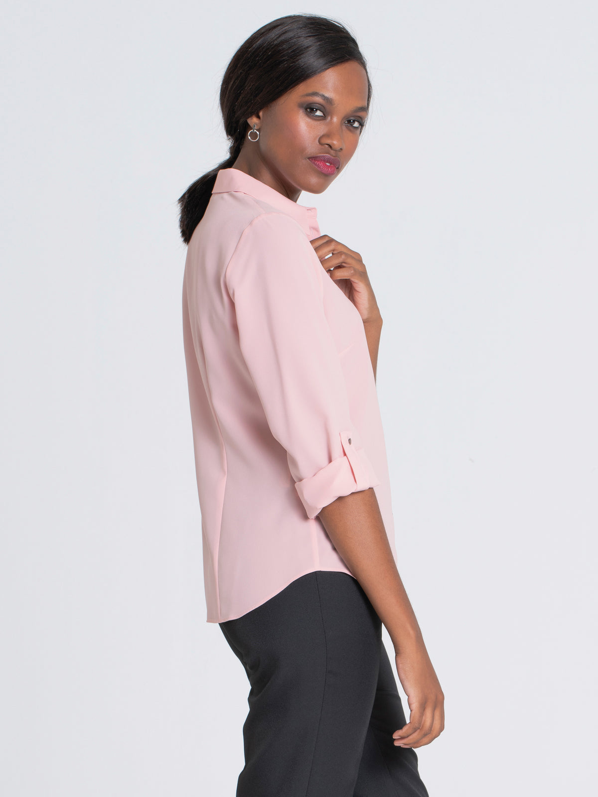 Cathy classic buttoned shirt- pink
