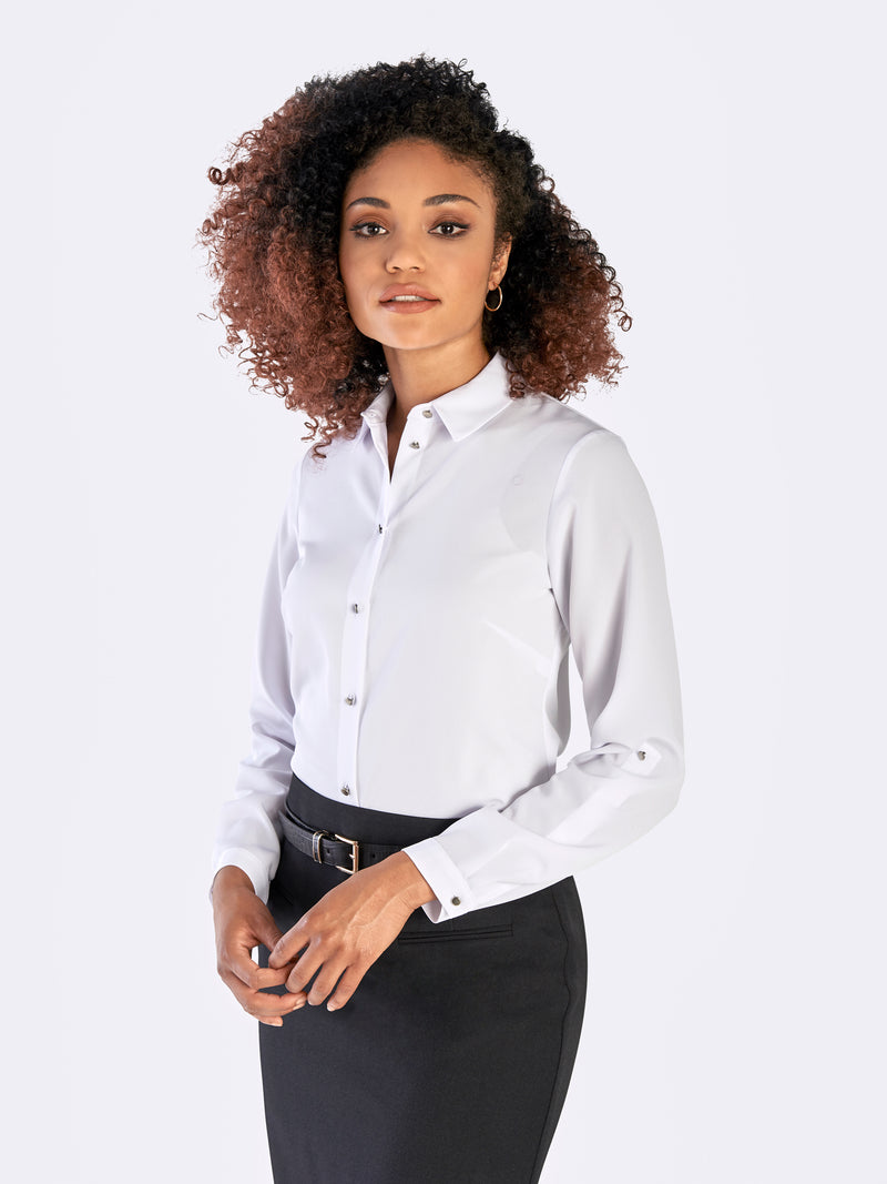 Cathy classic buttoned shirt - white - Imagemakers (Pty) Ltd Trading as ...