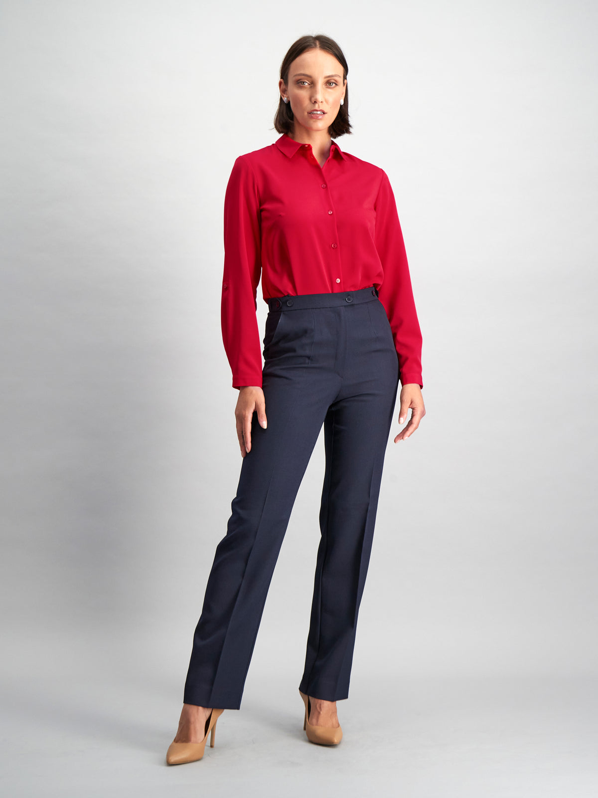 Cathy classic buttoned shirt - red