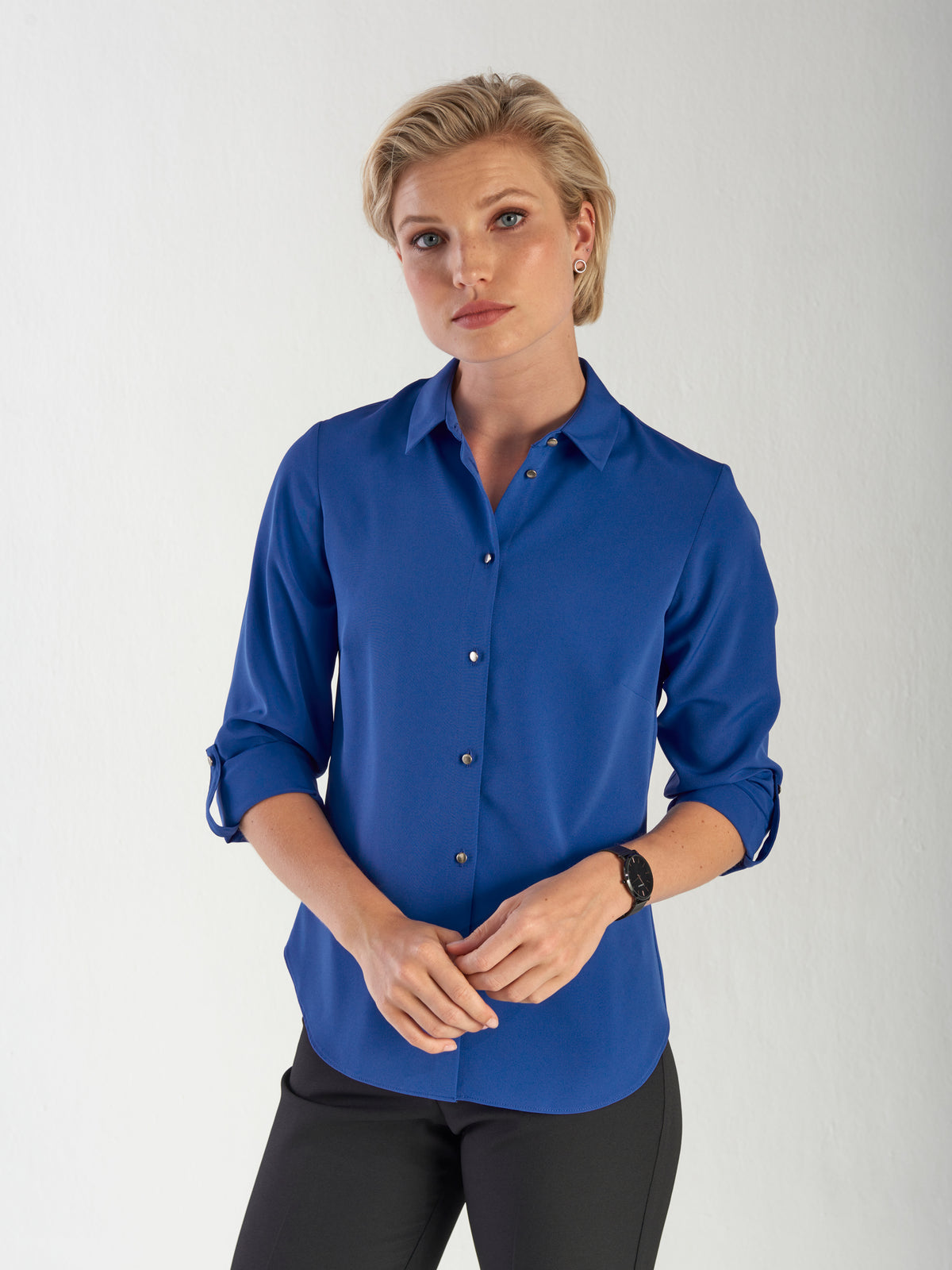 Cathy classic buttoned shirt - bright blue