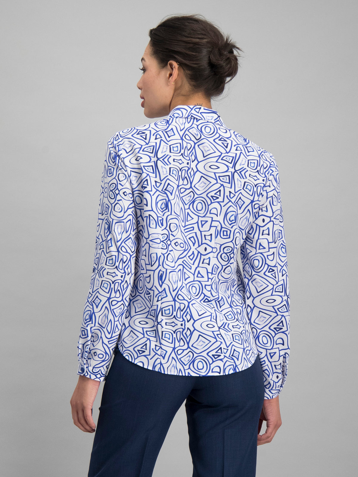 Cathy classic buttoned shirt -blue/white